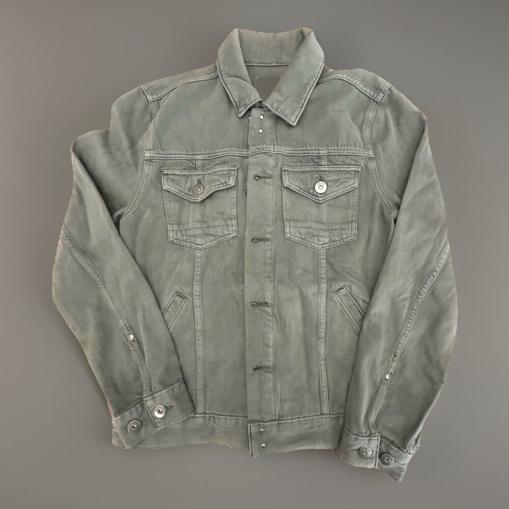 PAIGE Men's Small Reg Fit Scout Denim Trucker Jacket in Vintage Pine